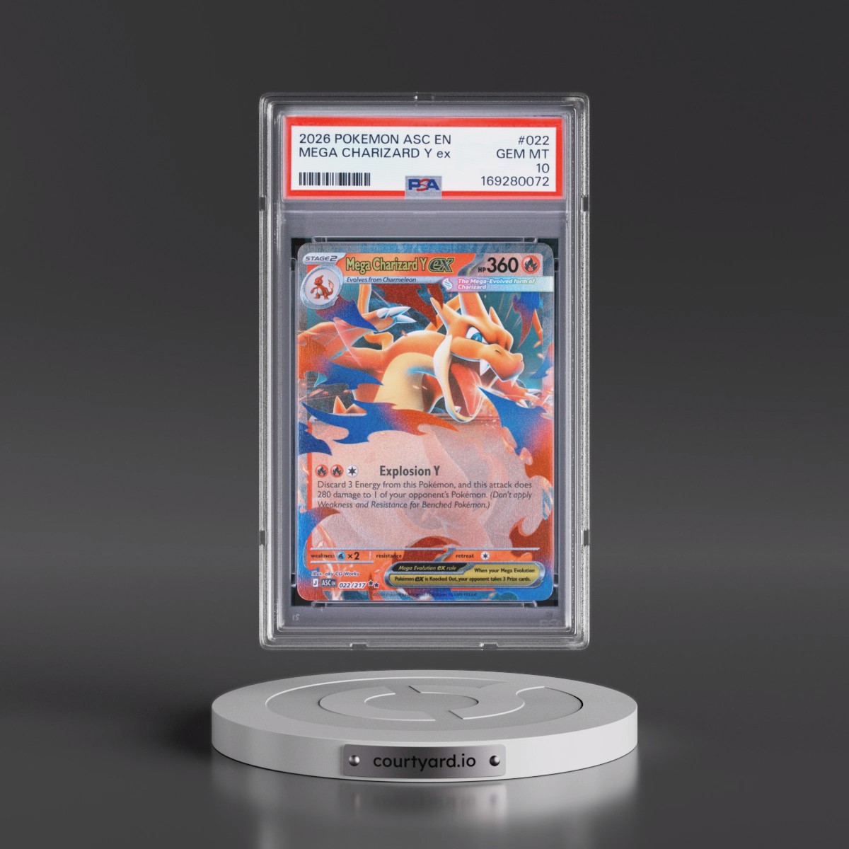 2026 Pokémon Asc EN-Ascended Heroes #022 Mega Charizard Y EX - Holo (PSA 10 GEM MINT)