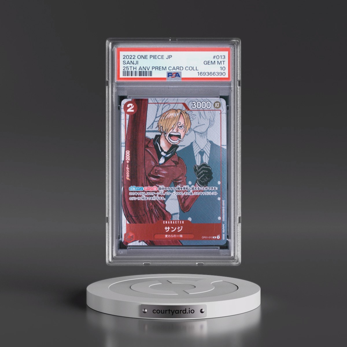 2022 One Piece Japanese 25th Anniversary Premium Card Collection Sanji #013 PSA 10