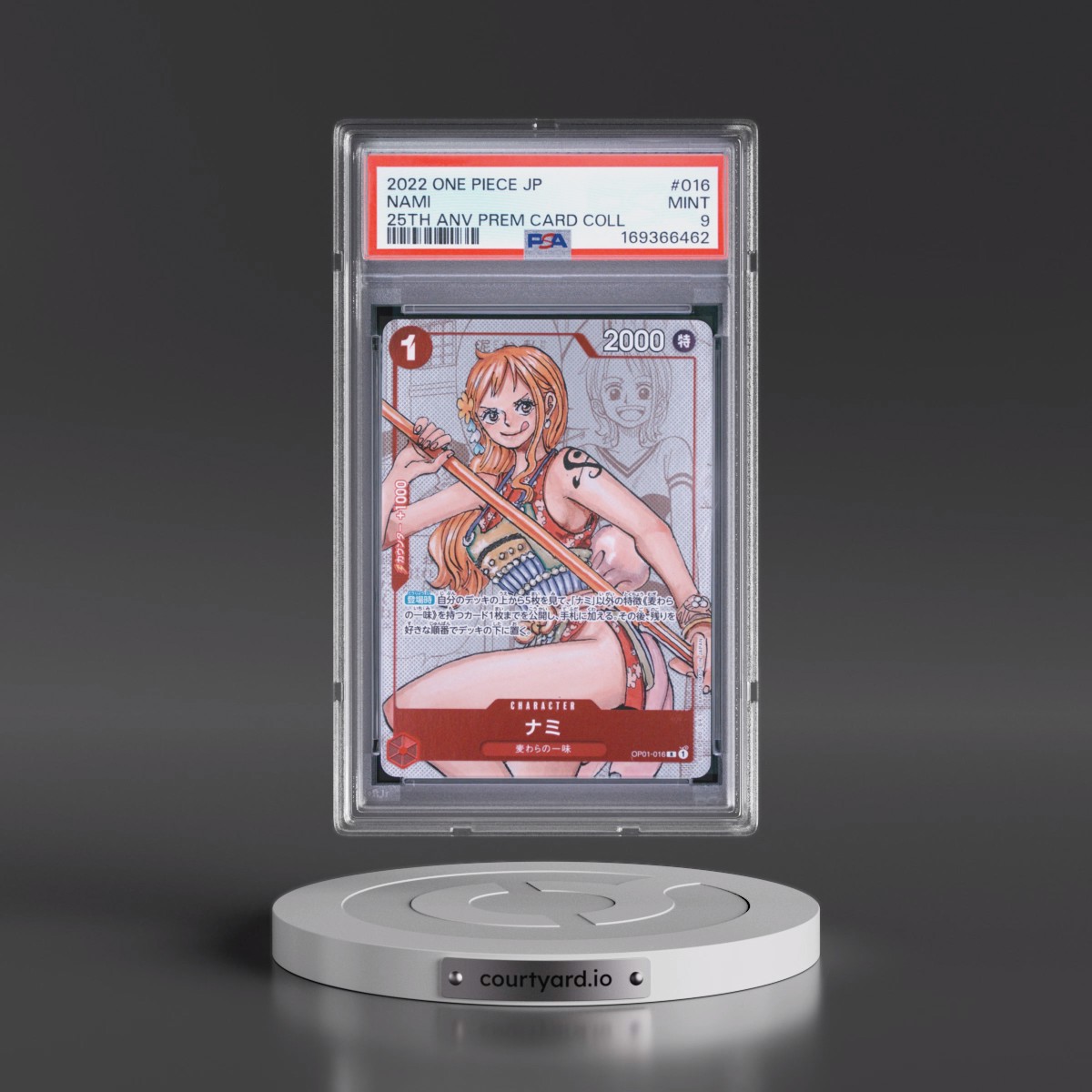 2022 One Piece Japanese 25th Anniversary Premium Card Collection Nami #016 PSA 9