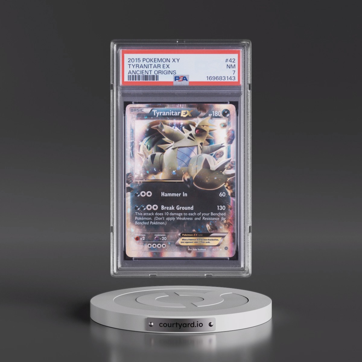 2015 Pokémon XY Ancient Origins Tyranitar EX - Holo #42 PSA 7