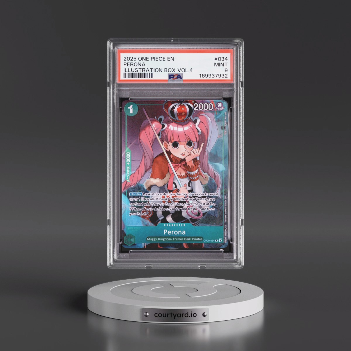 2025 One Piece Promos #034 Perona - Illustration Box Vol.4 (PSA 9 MINT)