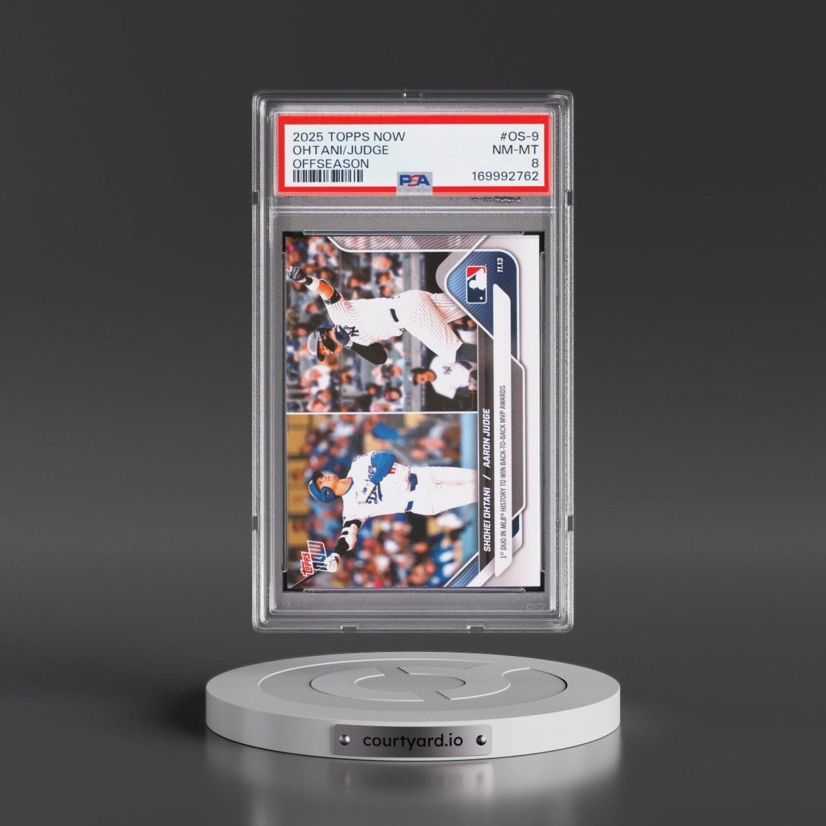 2025 Topps Now Offseason Aaron Judge/Shohei Ohtani #OS-9 PSA 8