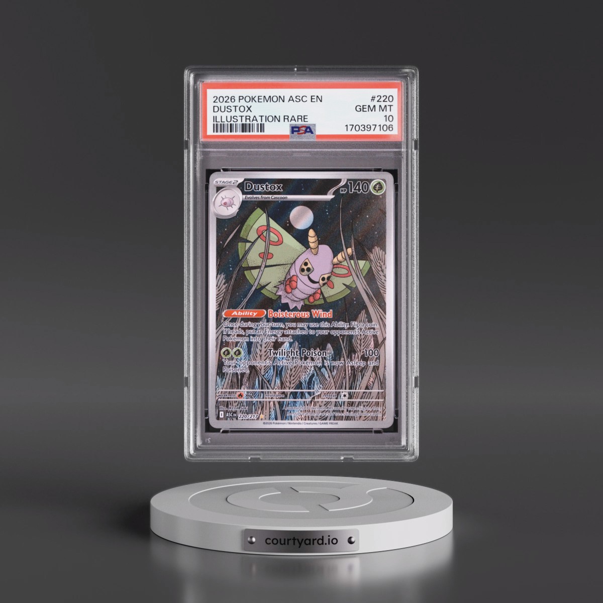 2026 Pokémon Asc EN-Ascended Heroes #220 Dustox - Illustration Rare (PSA 10 GEM MINT)