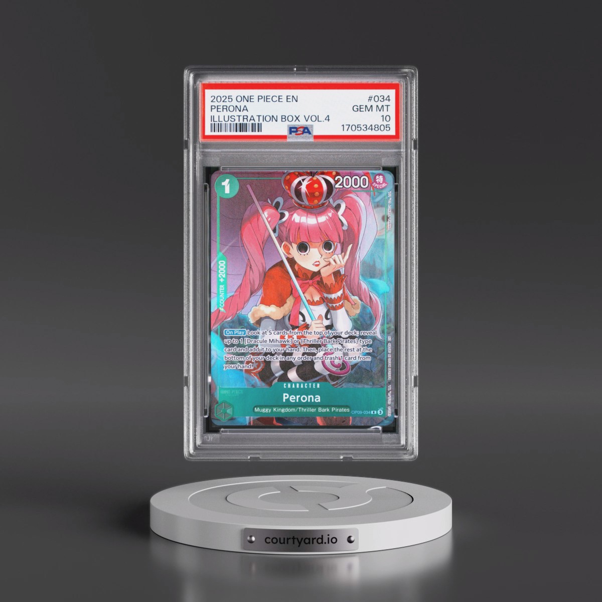 2025 One Piece Promos #034 Perona - Illustration Box Vol.4 (PSA 10 GEM MINT)