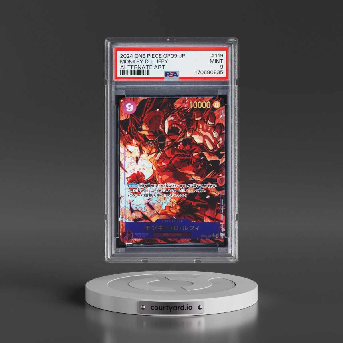 2024 One Piece Japanese OP09-Emperors in the New World Monkey D. Luffy - Alternate Art #119 PSA 9