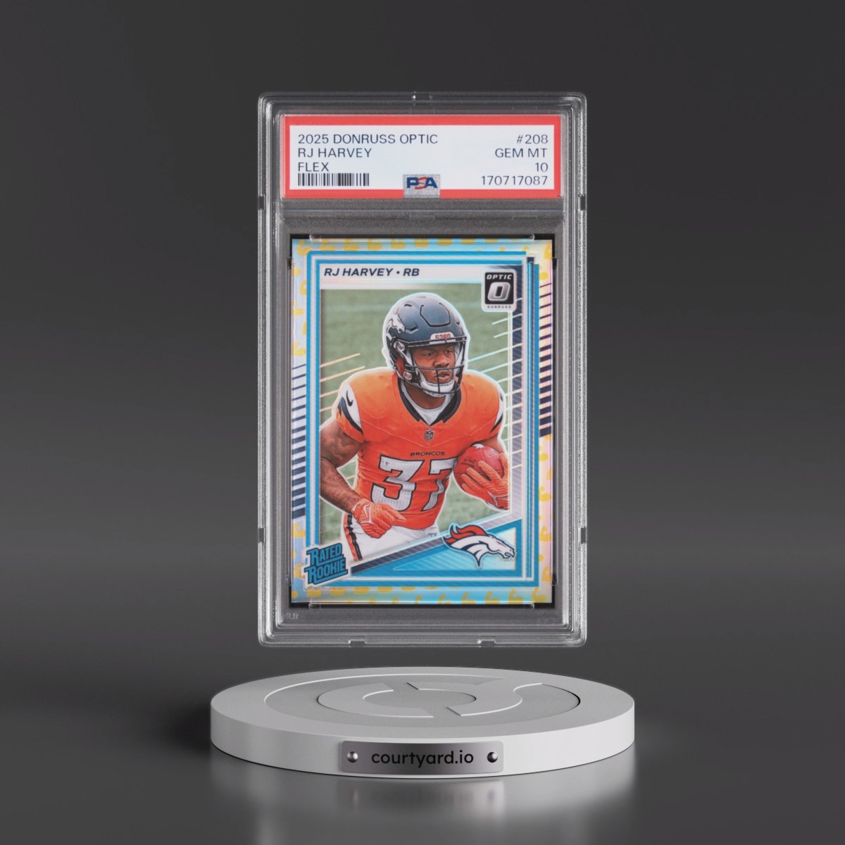 2025 Panini Donruss Optic RJ Harvey - Flex #208 PSA 10