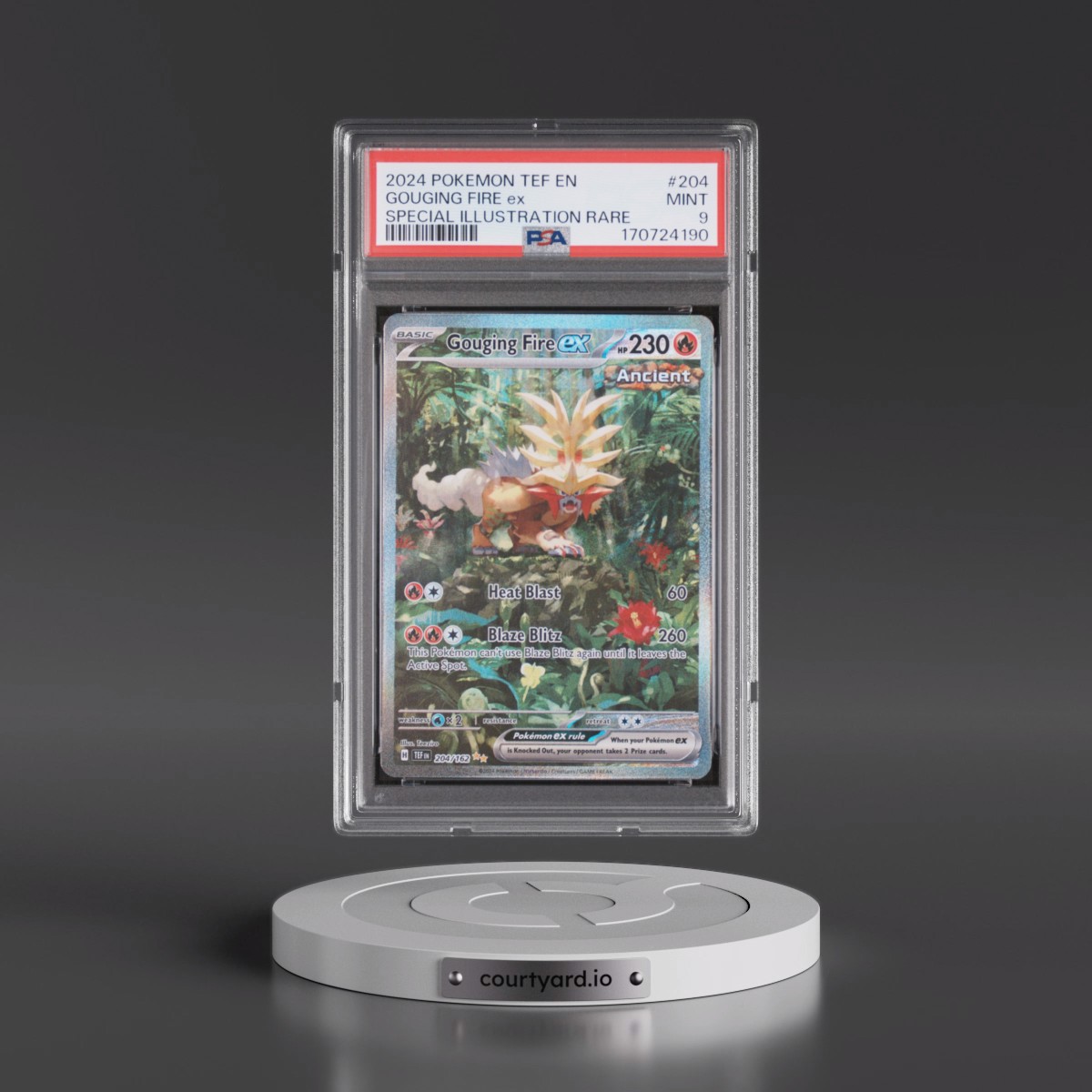 2024 Pokémon Tef EN-Temporal Forces #204 Gouging Fire EX - Holo Special Illustration Rare (PSA 9 MINT)
