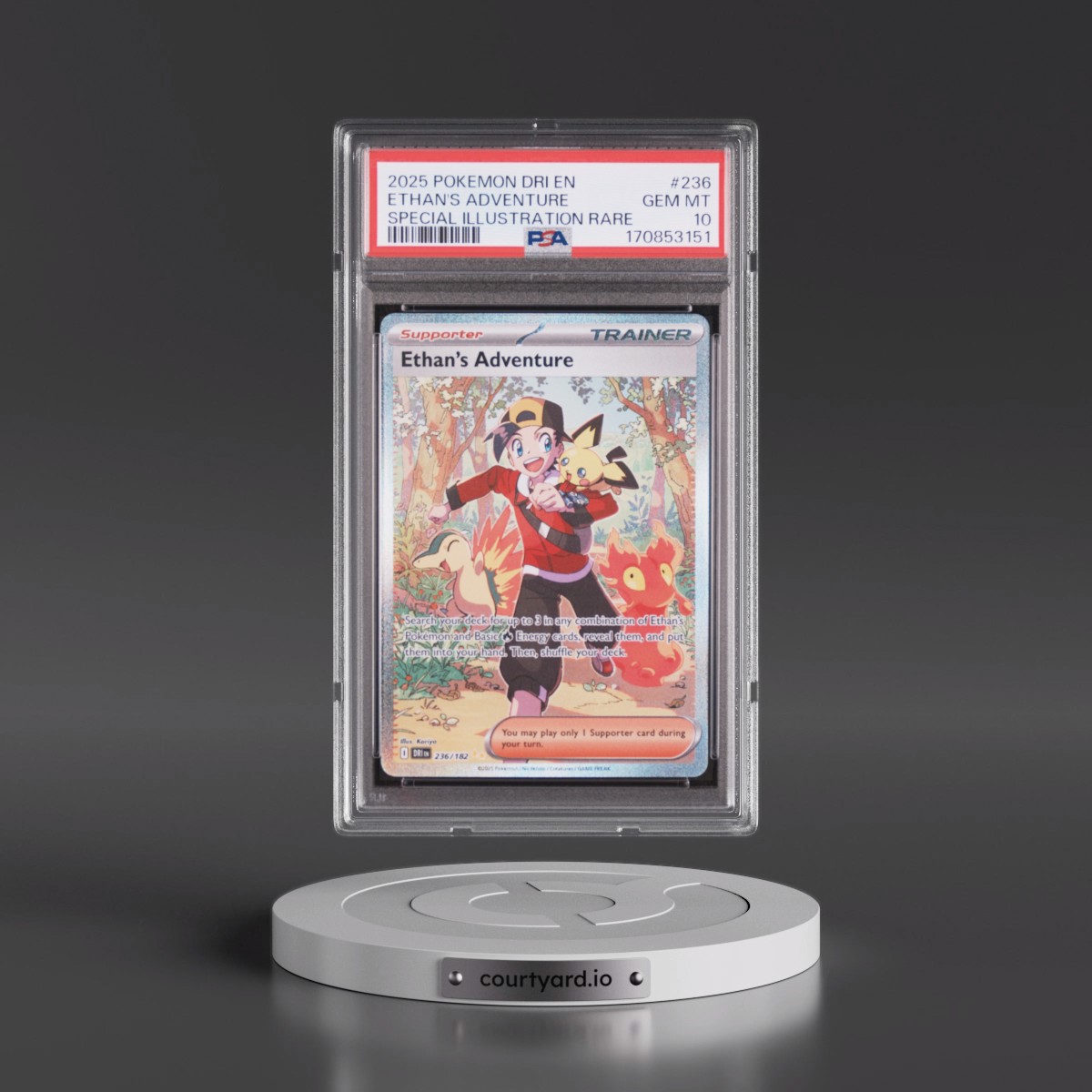 2025 Pokémon Dri EN-Destined Rivals #236 Ethan's Adventure - Special Illustration Rare (PSA 10 GEM MINT)