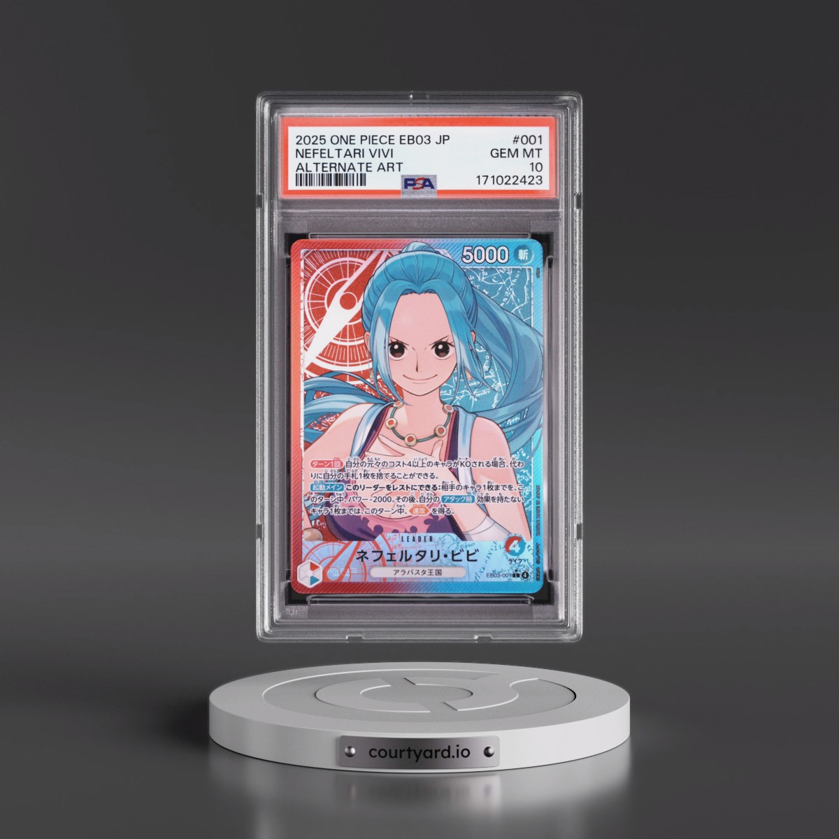 2025 One Piece Japanese EB03-Extra Booster -One Piece Heroines Edition #001 Nefeltari Vivi - Alternate Art (PSA 10 GEM MINT)