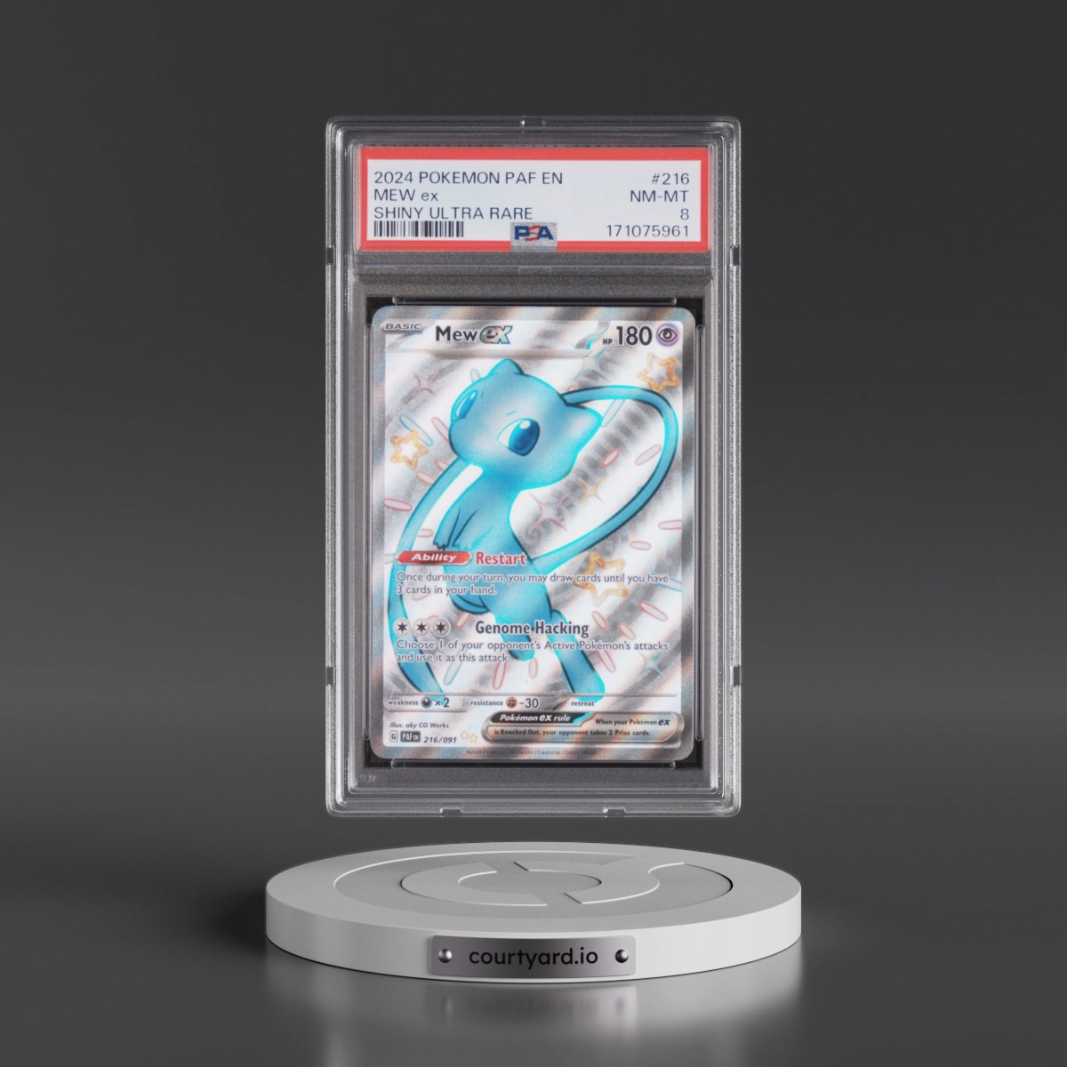2024 Pokémon Paf EN-Paldean Fates #216 Mew EX - Holo Shiny Ultra Rare (PSA 8 NM-MT)