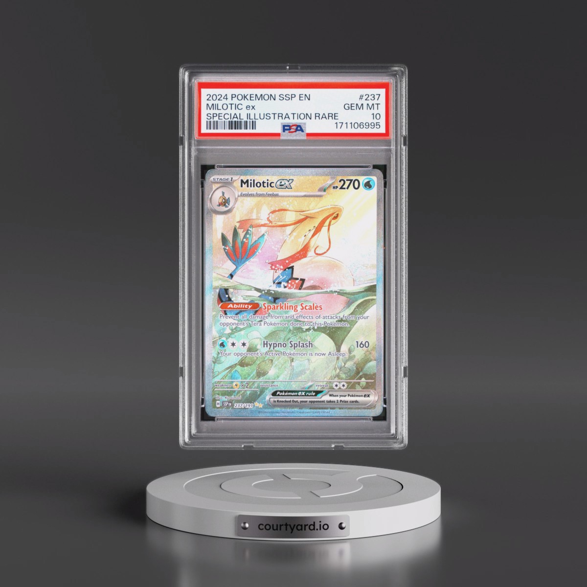 2024 Pokémon Ssp EN-Surging Sparks #237 Milotic EX - Holo Special Illustration Rare (PSA 10 GEM MINT)