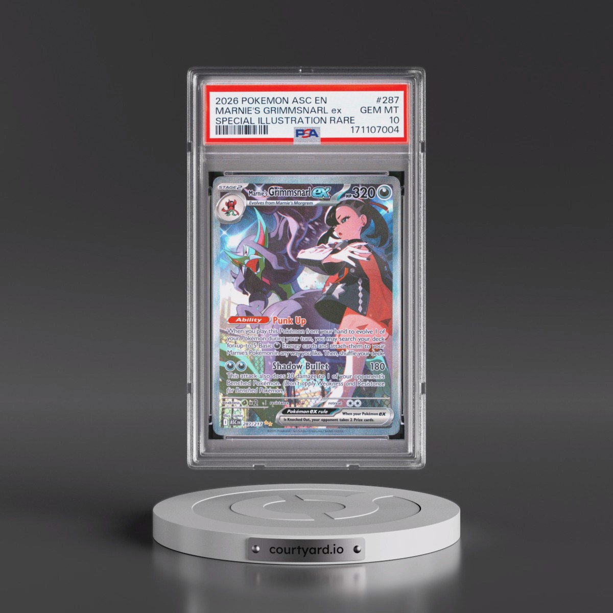 2026 Pokémon Asc EN-Ascended Heroes Marnie's Grimmsnarl EX - Holo Special Illustration Rare #287 PSA 10