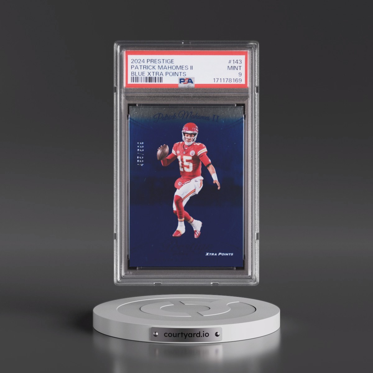 2024 Panini Prestige Patrick Mahomes II - Blue Xtra Points #143 PSA 9