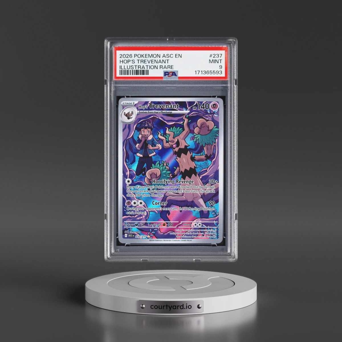 2026 Pokémon Asc EN-Ascended Heroes #237 Hop's Trevenant - Illustration Rare (PSA 9 MINT)
