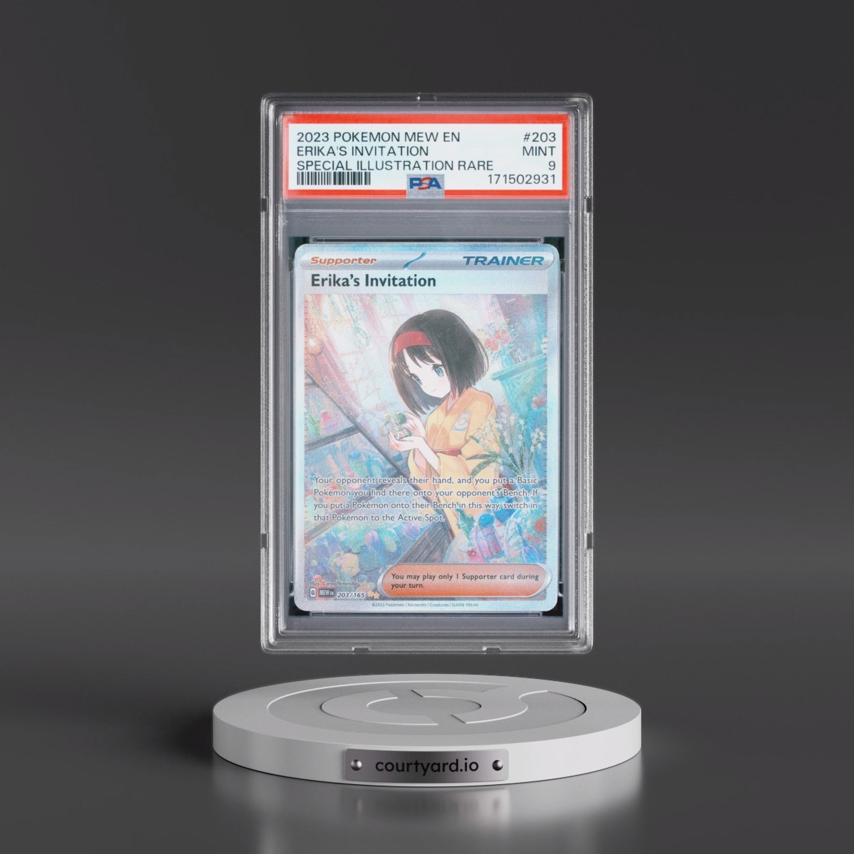 2023 Pokémon Mew EN-151 #203 Erika's Invitation - Special Illustration Rare (PSA 9 MINT)