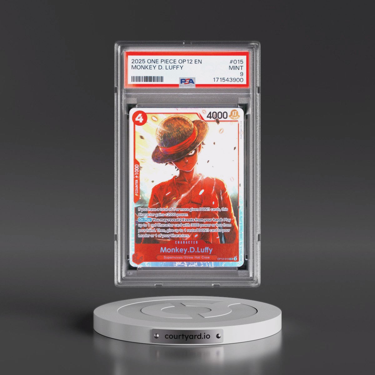 2025 One Piece OP12-Legacy of the Master #015 Monkey D. Luffy (PSA 9 MINT)