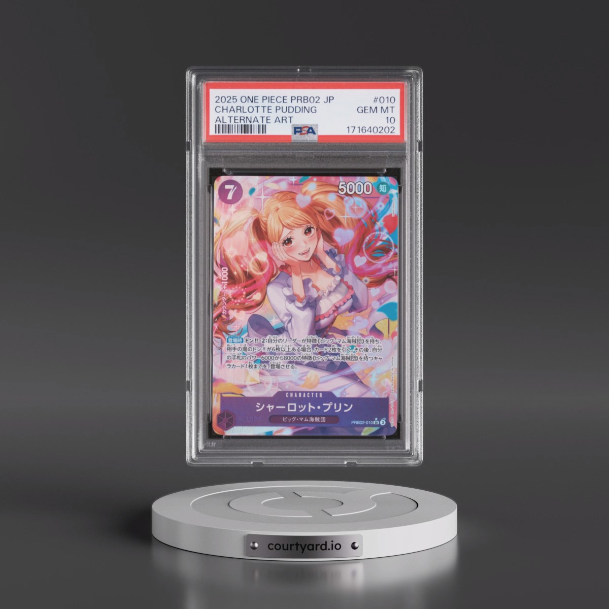 2025 One Piece Japanese PRB02-Premium Booster -One Piece Card the Best- Vol.2 Charlotte Pudding - Alternate Art #010 PSA 10