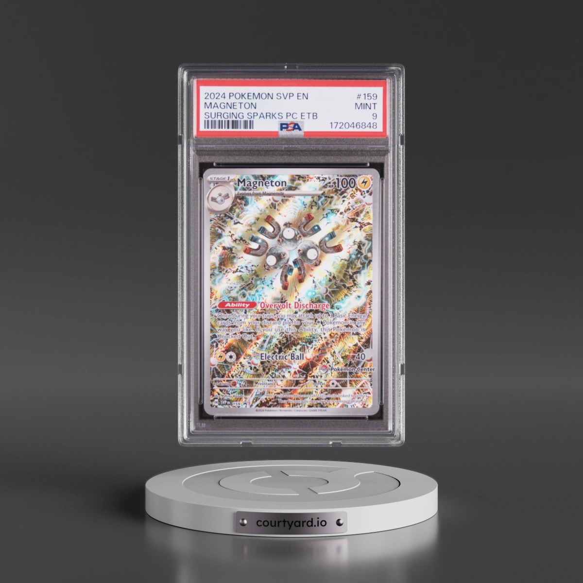 2024 Pokémon Svp EN-SV Black Star Promo Magneton - Surging Sparks Pokemon Center Elite Trainer Box #159 PSA 9
