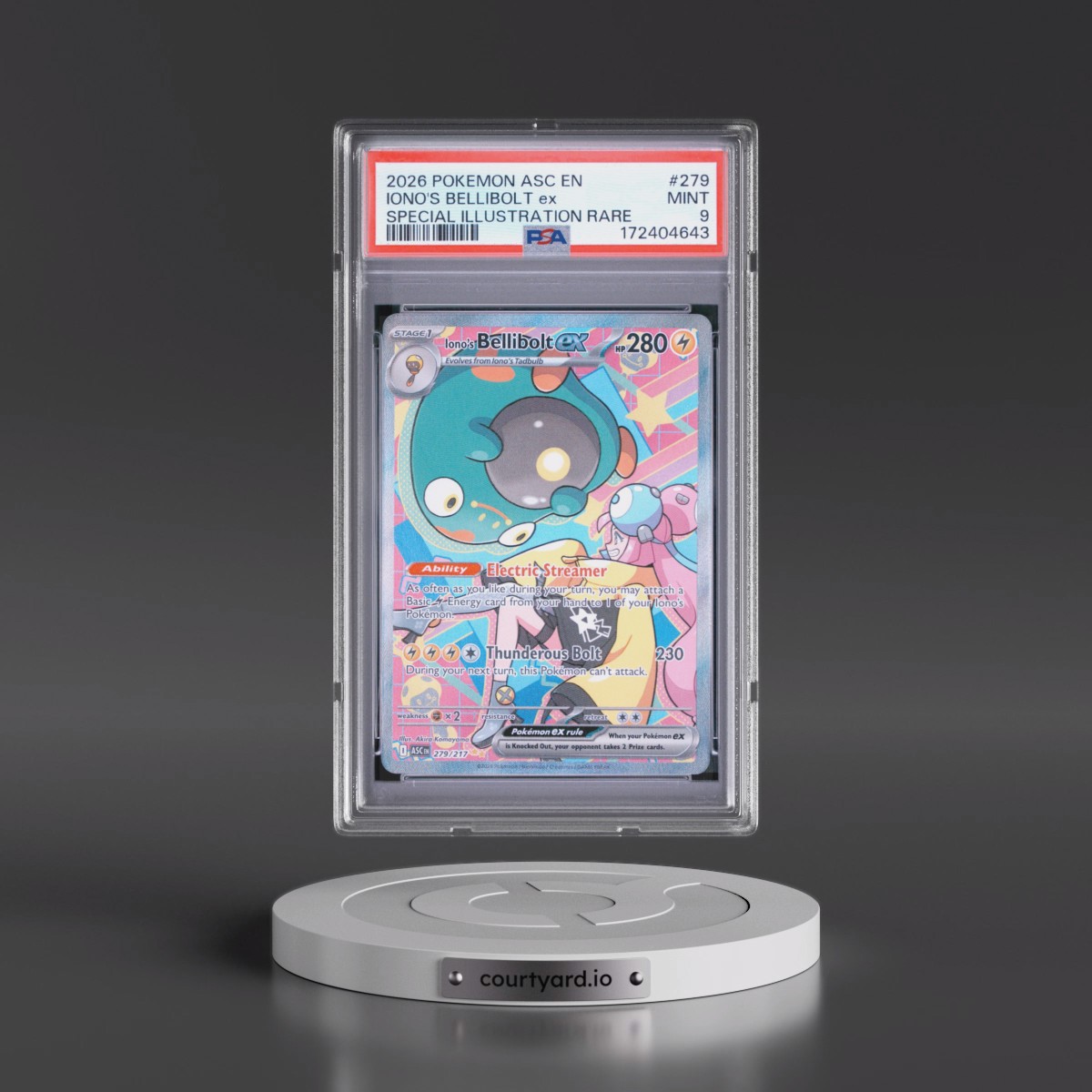 2026 Pokémon Asc EN-Ascended Heroes Iono's Bellibolt EX - Holo Special Illustration Rare #279 PSA 9