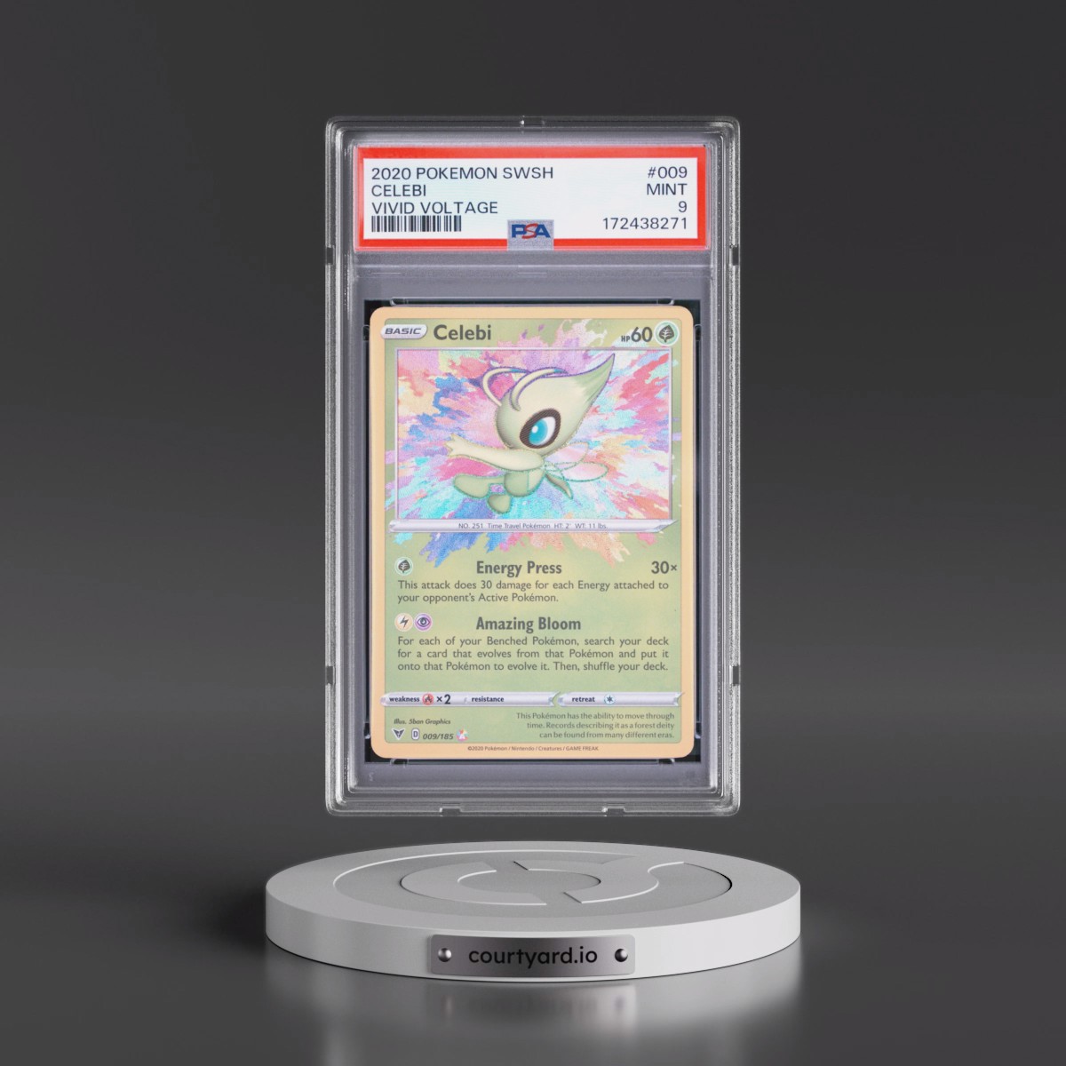 2020 Pokémon Sword & Shield Vivid Voltage Celebi #009 PSA 9