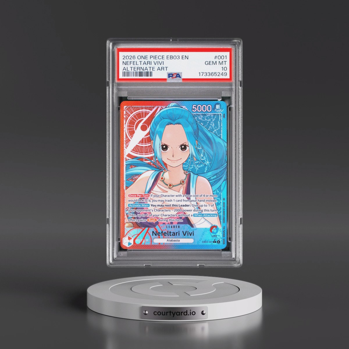 2026 One Piece EB03-Extra Booster -One Piece Heroines Edition #001 Nefeltari Vivi - Alternate Art (PSA 10 GEM MINT)