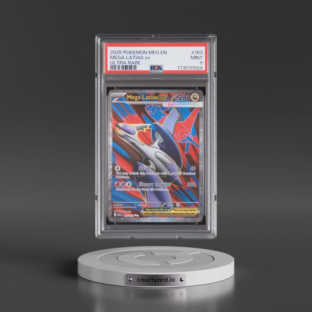 2025 Pokémon Meg EN-Mega Evolution #163 Mega Latias EX - Holo Ultra Rare (PSA 9 MINT)