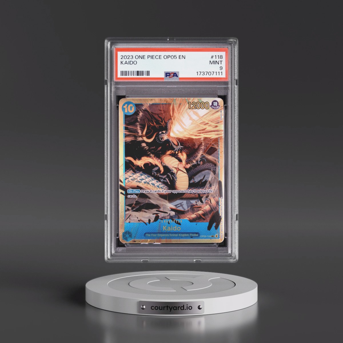 2023 One Piece OP05-Awakening of the New Era Kaido #118 PSA 9