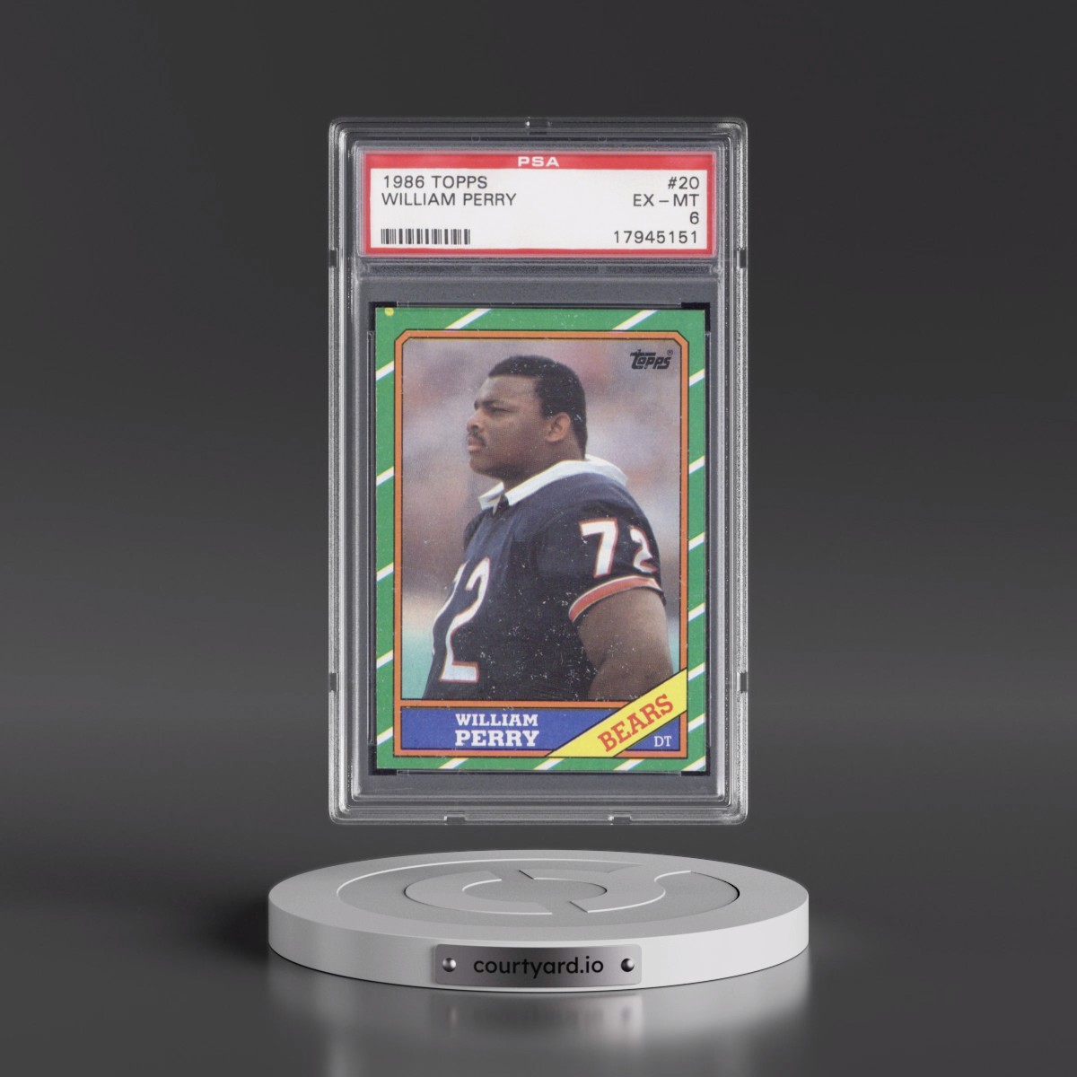 1986 Topps #20 William Perry (PSA 6 EX-MT)