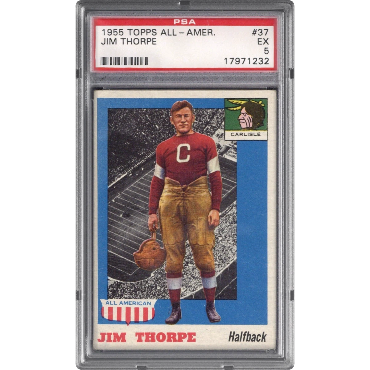 1955 Topps All-Amer. #37 Jim Thorpe, PSA 5