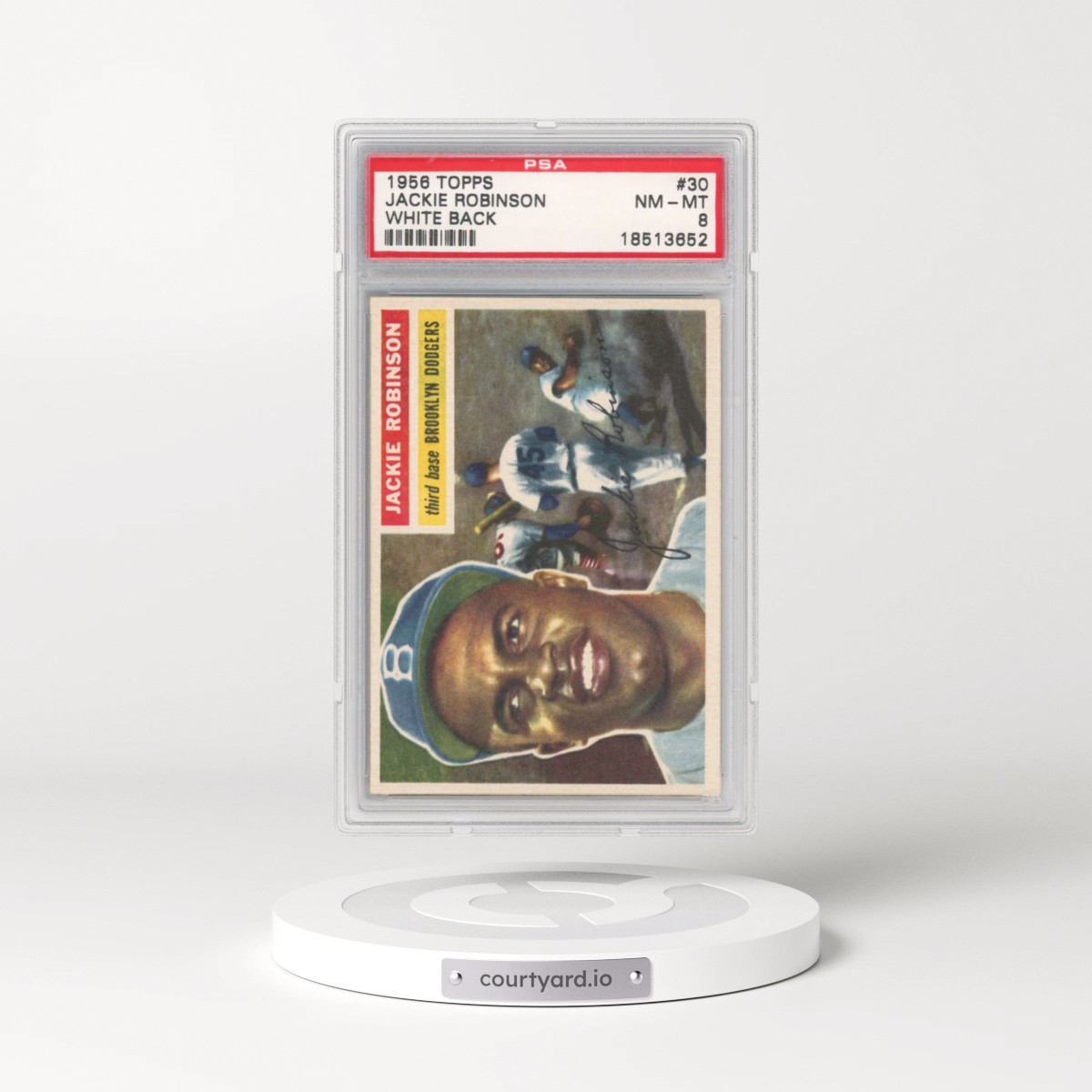 1956 Topps #30 Jackie Robinson - White Back (PSA 8 NM-MT)