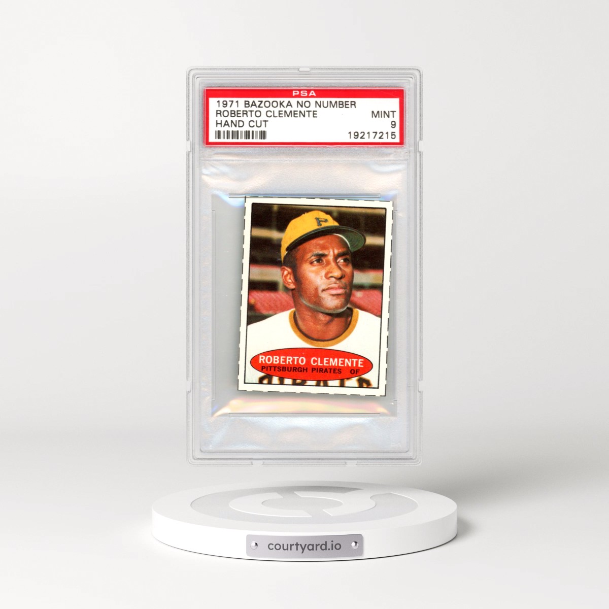 1971 Bazooka No Number Roberto Clemente - Hand Cut (PSA 9 MINT)