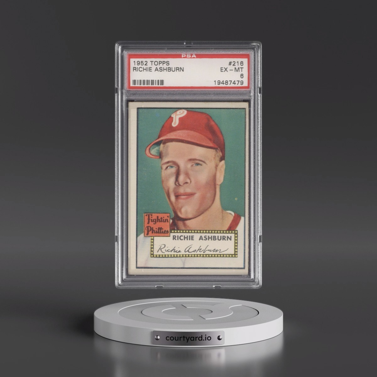 1952 Topps #216 Richie Ashburn (PSA 6 EX-MT)