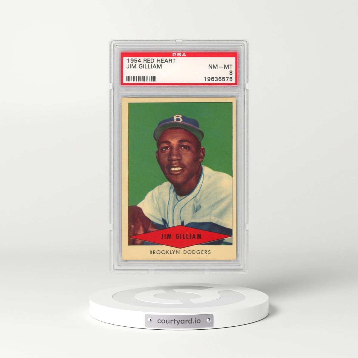 1954 Red Heart Jim Gilliam (PSA 8 NM-MT)