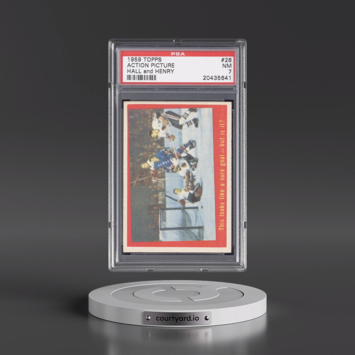 1959 Topps Action Picture - Hall And Henry #28 PSA 7