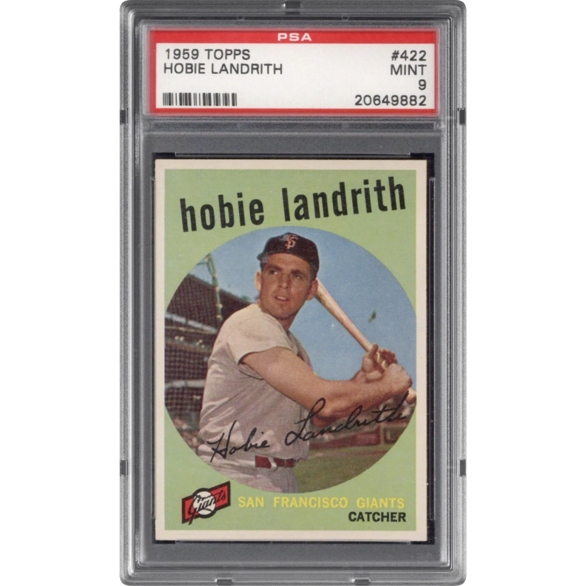 1959 Topps #422 Hobie Landrith (PSA 9 MINT)