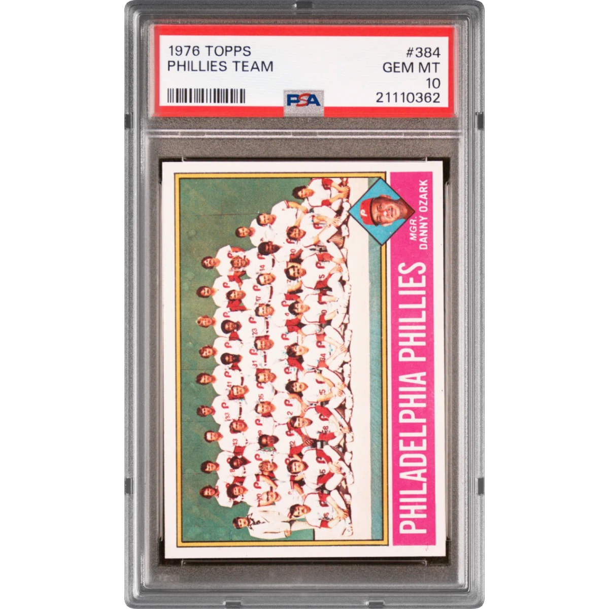 1976 Topps #384 Phillies Team (PSA 10 GEM MINT)