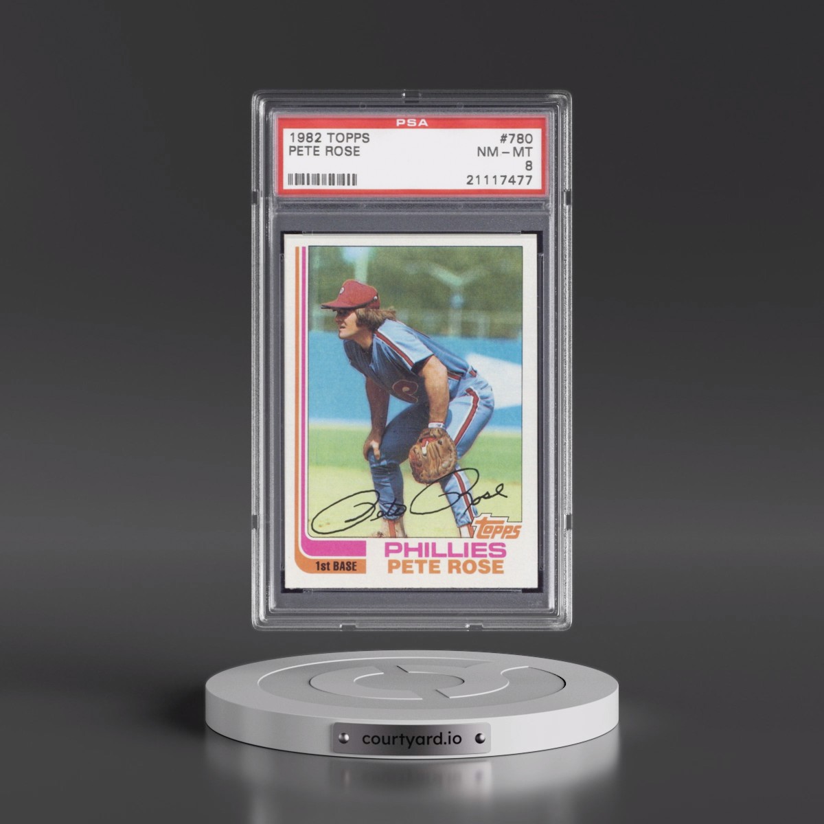 1982 Topps #780 Pete Rose (PSA 8 NM-MT)
