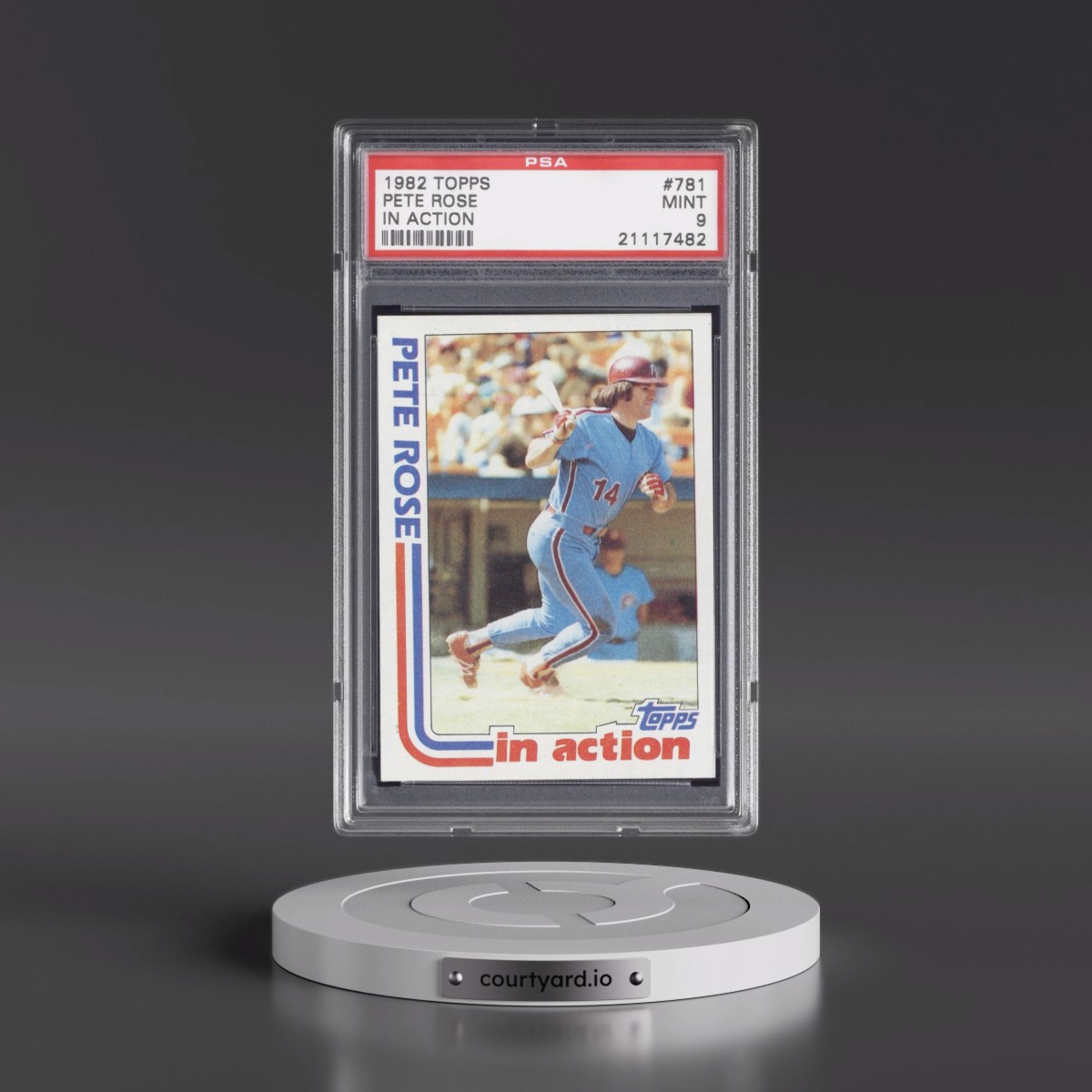 1982 Topps #781 Pete Rose - In Action (PSA 9 MINT)