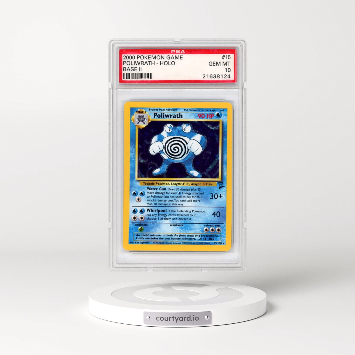 2000 Pokémon Game Base II #15 Poliwrath - Holo (PSA 10 GEM MINT)
