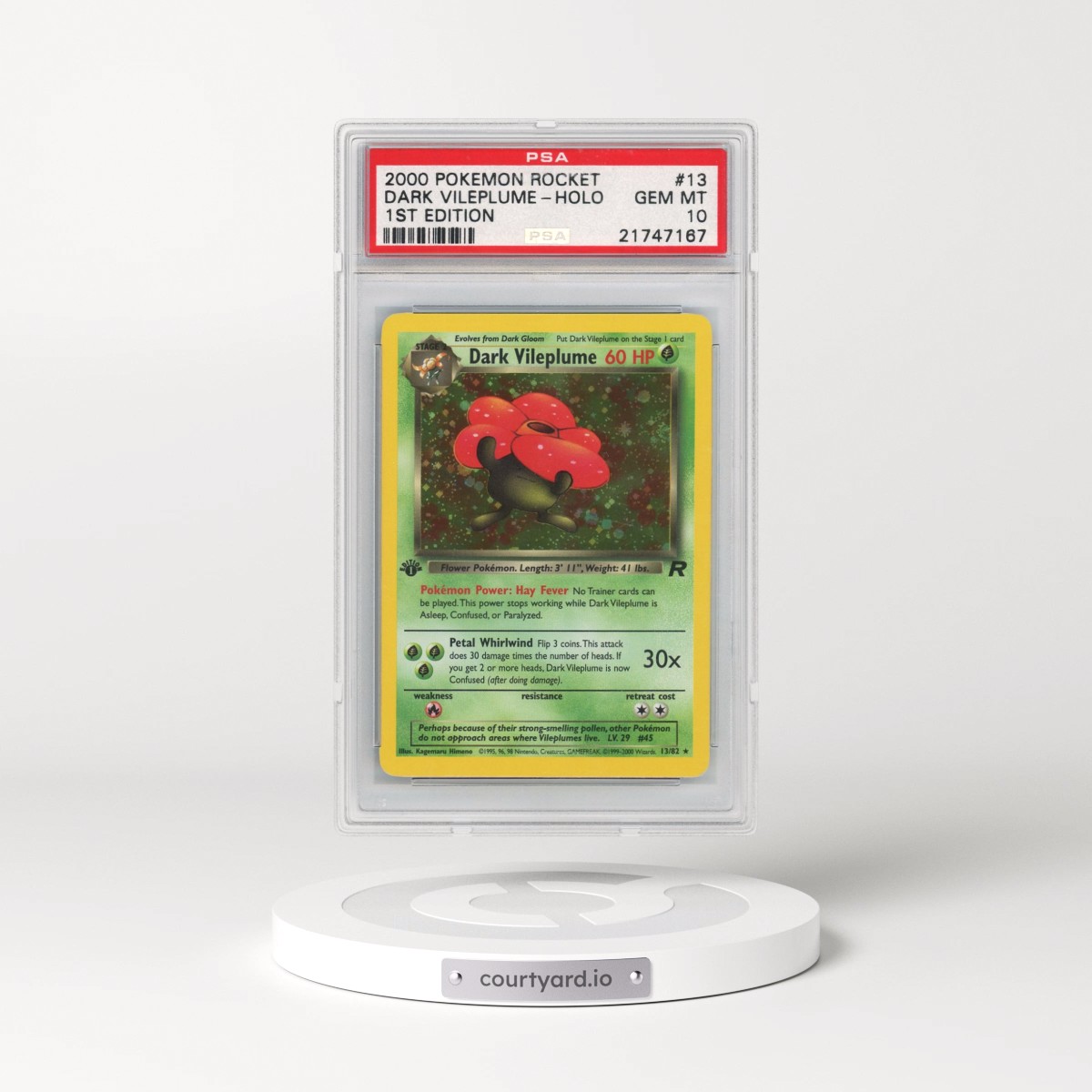 2000 Pokémon Rocket #13 Dark Vileplume - 1st Edition Holo (PSA 10 GEM MINT)
