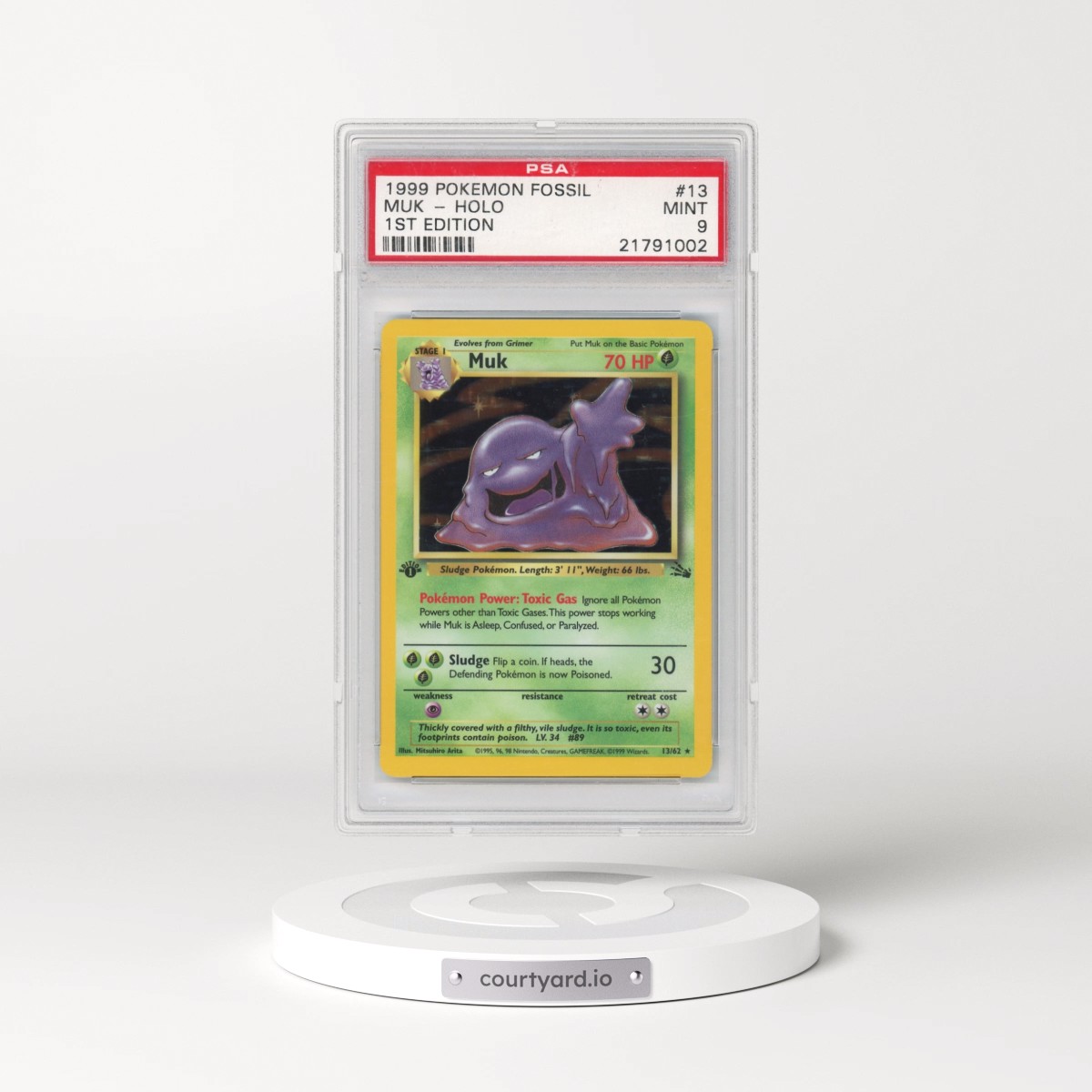 1999 Pokémon Fossil #13 Muk - 1st Edition Holo (PSA 9 MINT)