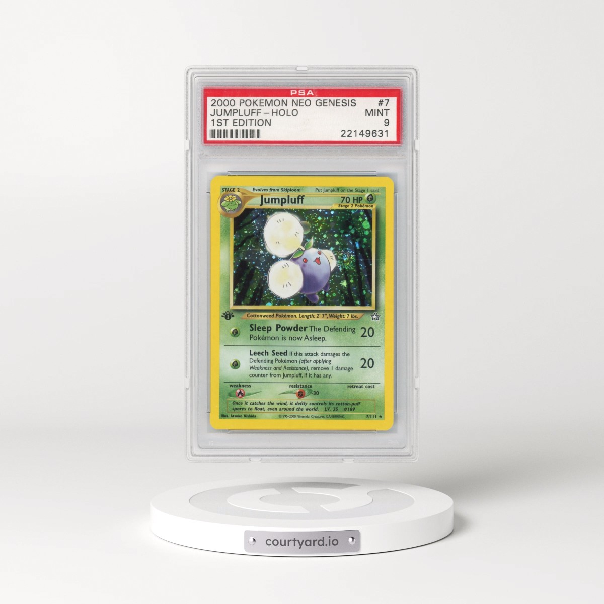 2000 Pokémon Neo Genesis #7 Jumpluff - 1st Edition Holo (PSA 9 MINT)
