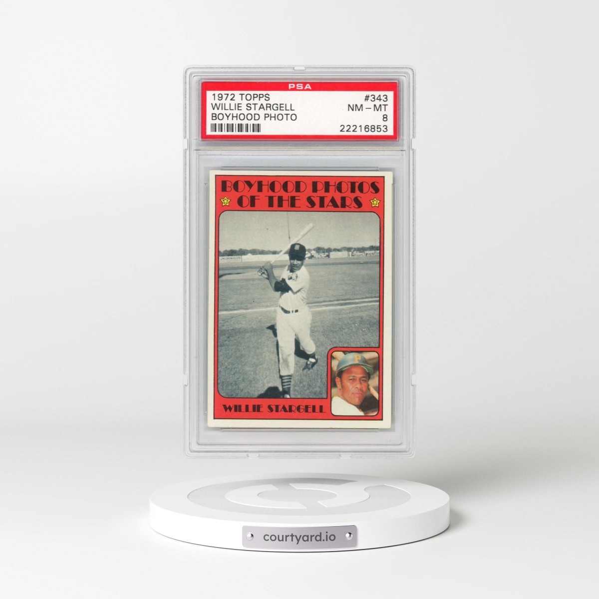 1972 Topps #343 Willie Stargell - Boyhood Photo (PSA 8 NM-MT)