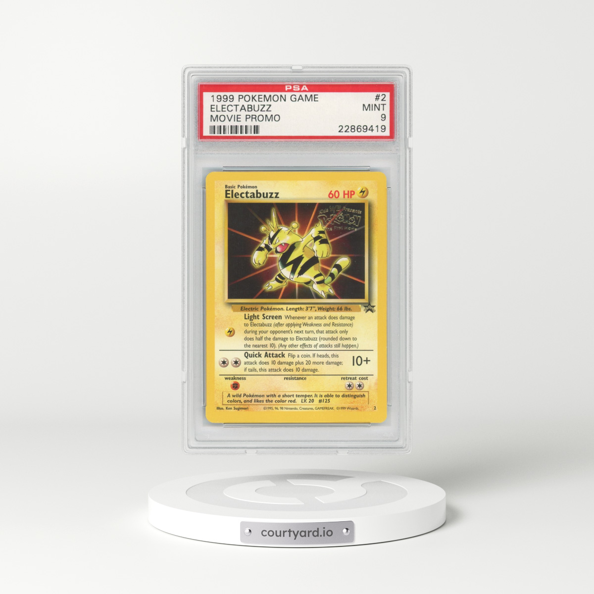 1999 Pokemon Game Movie #2 Electabuzz - Holo (PSA 9 MINT)