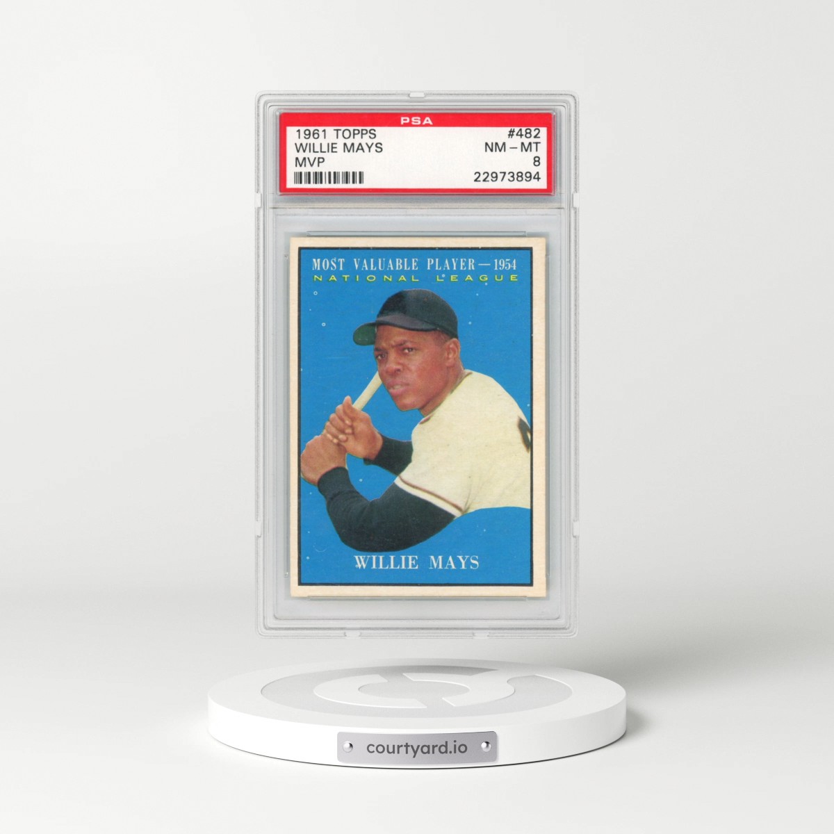 1961 Topps #482 Willie Mays - MVP (PSA 8 NM-MT)