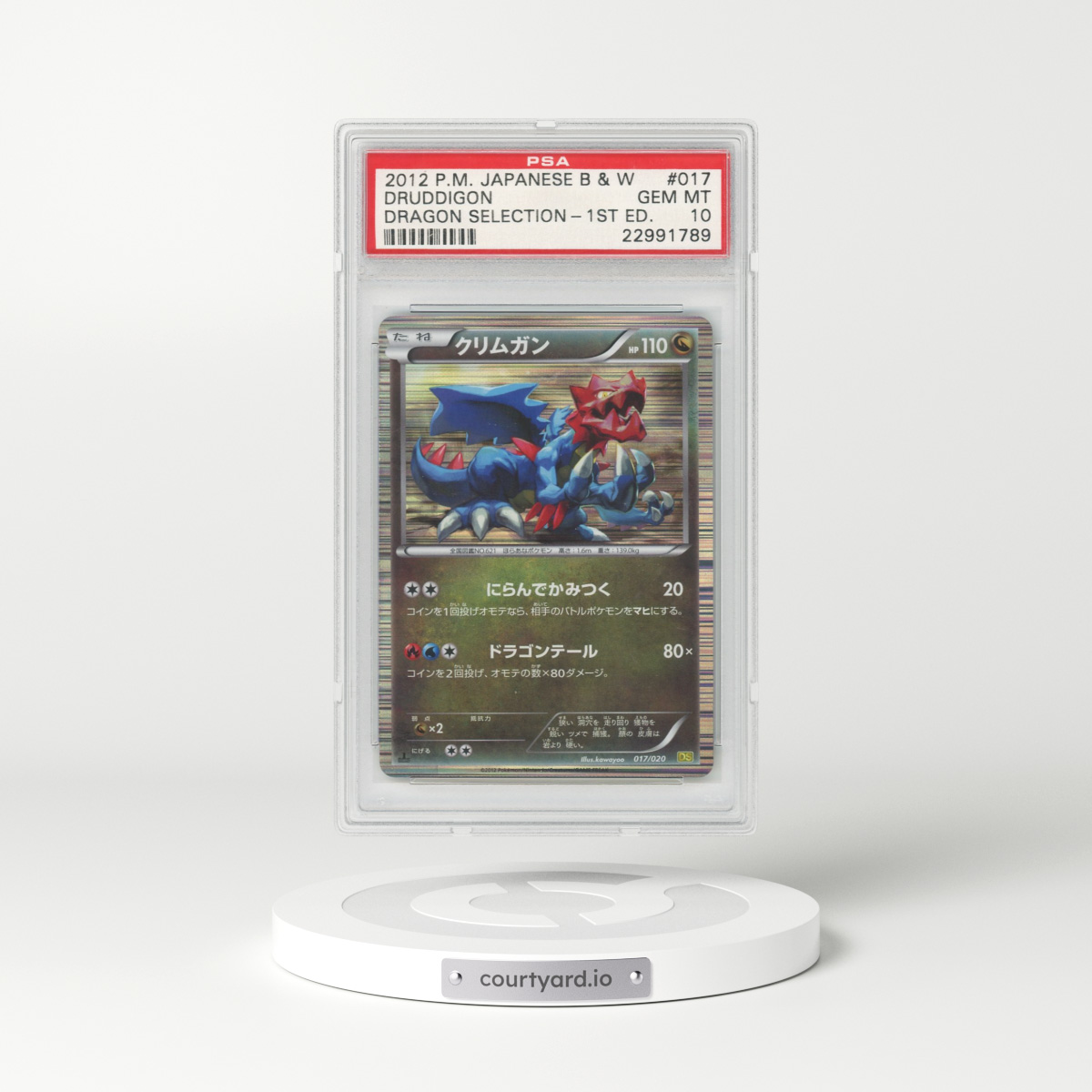 2012 Japanese Dragon Selection #17 Druddigon - 1st Edition (PSA 10 GEM MINT)