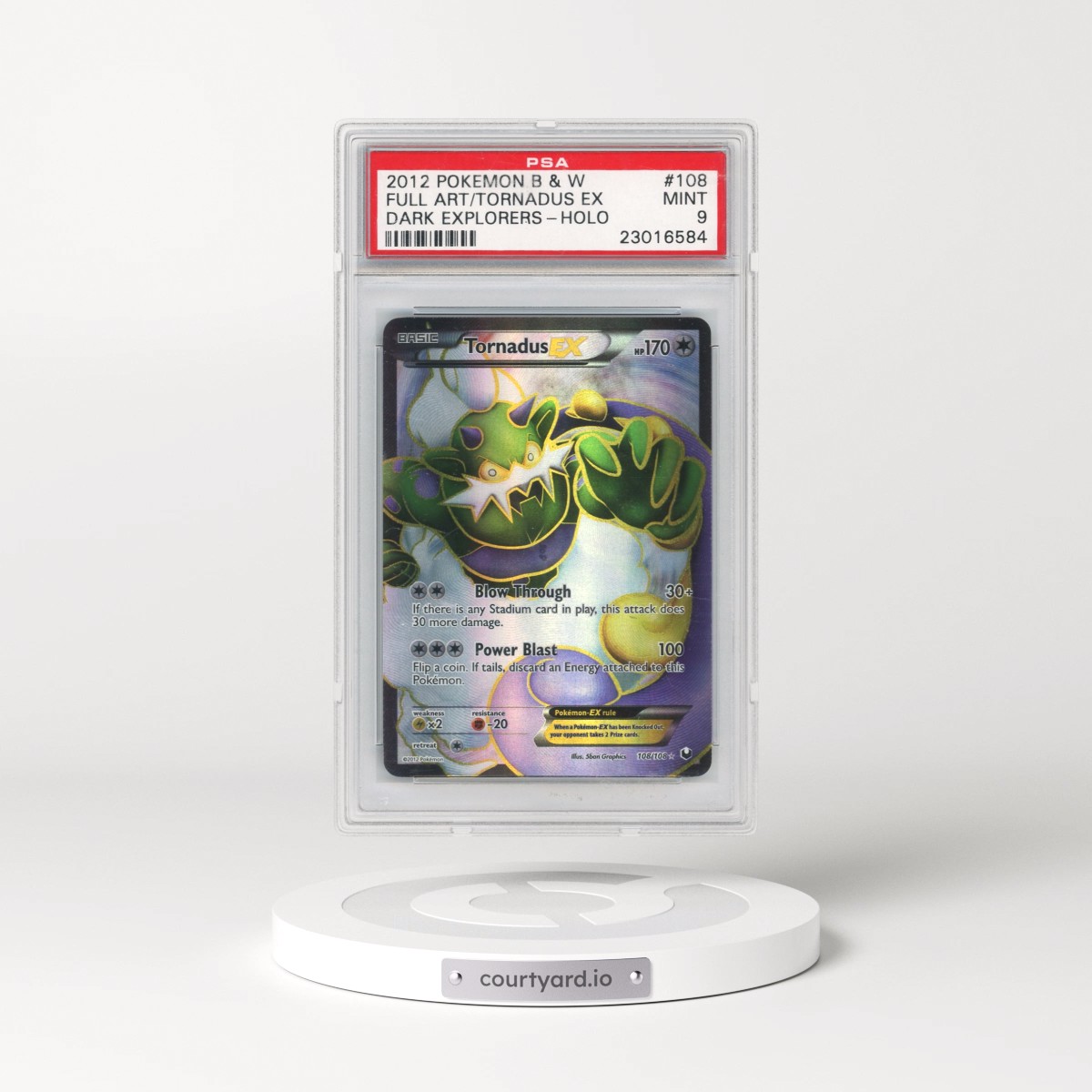 2012 Pokémon Black & White Dark Explorers #108 Tornadus EX - Holo Full Art (PSA 9 MINT)
