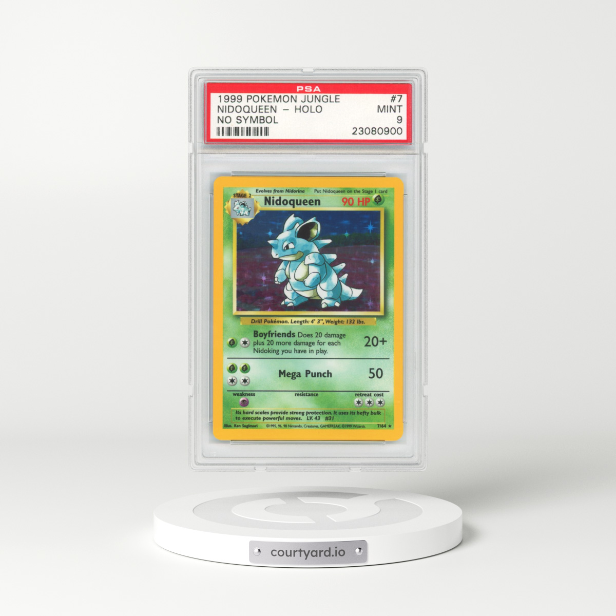 1999 Jungle #7 Nidoqueen - Holo No Symbol (PSA 9 MINT)