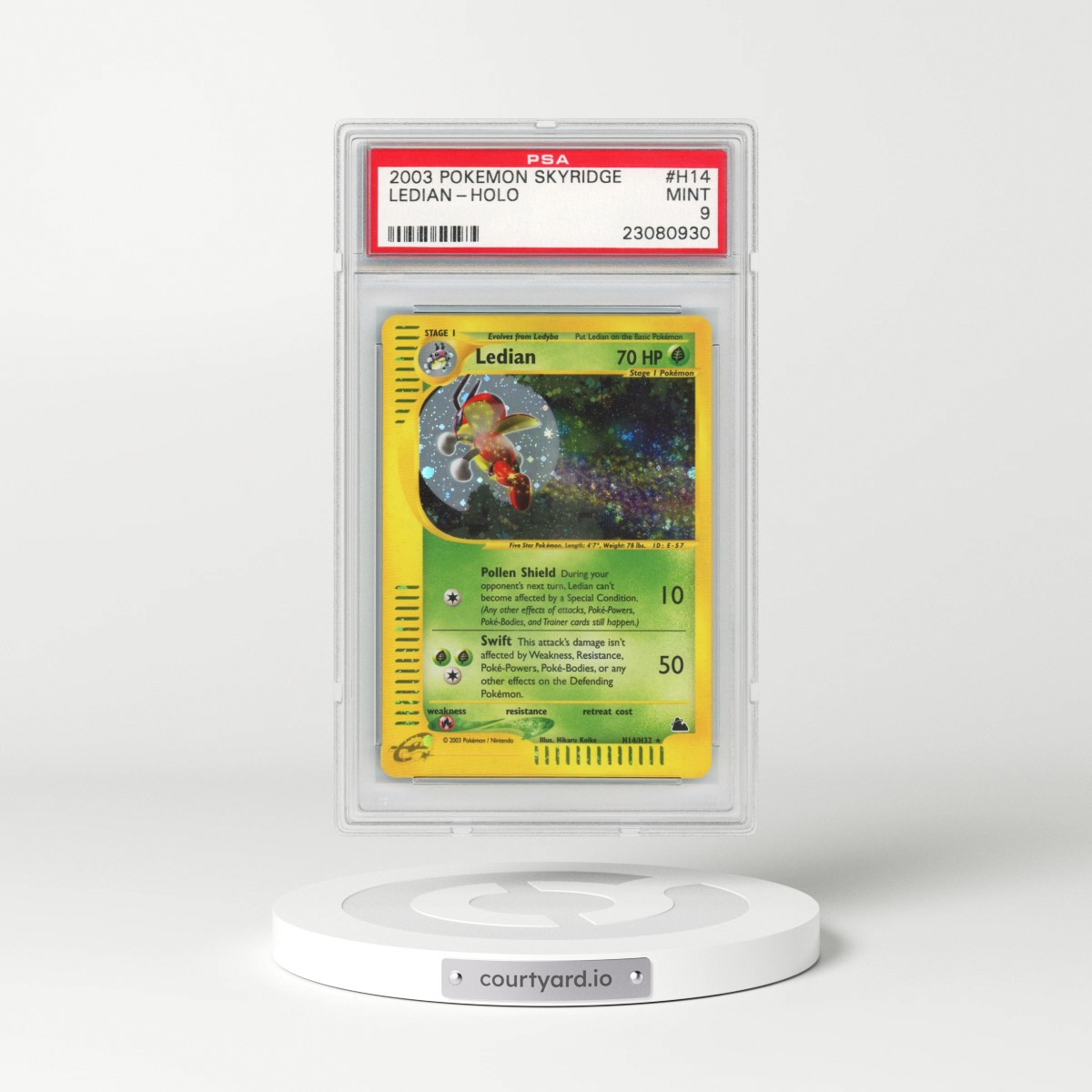 2003 Pokémon Skyridge #H14 Ledian - Holo (PSA 9 MINT)