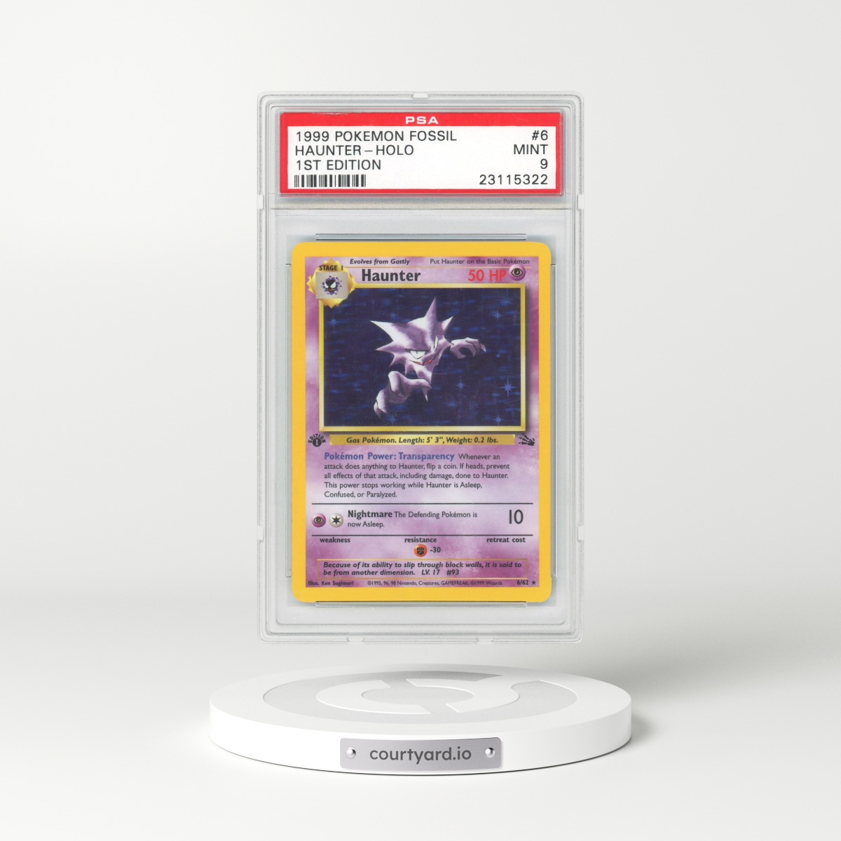 1999 Fossil #6 Haunter - Holo (PSA 9 MINT)